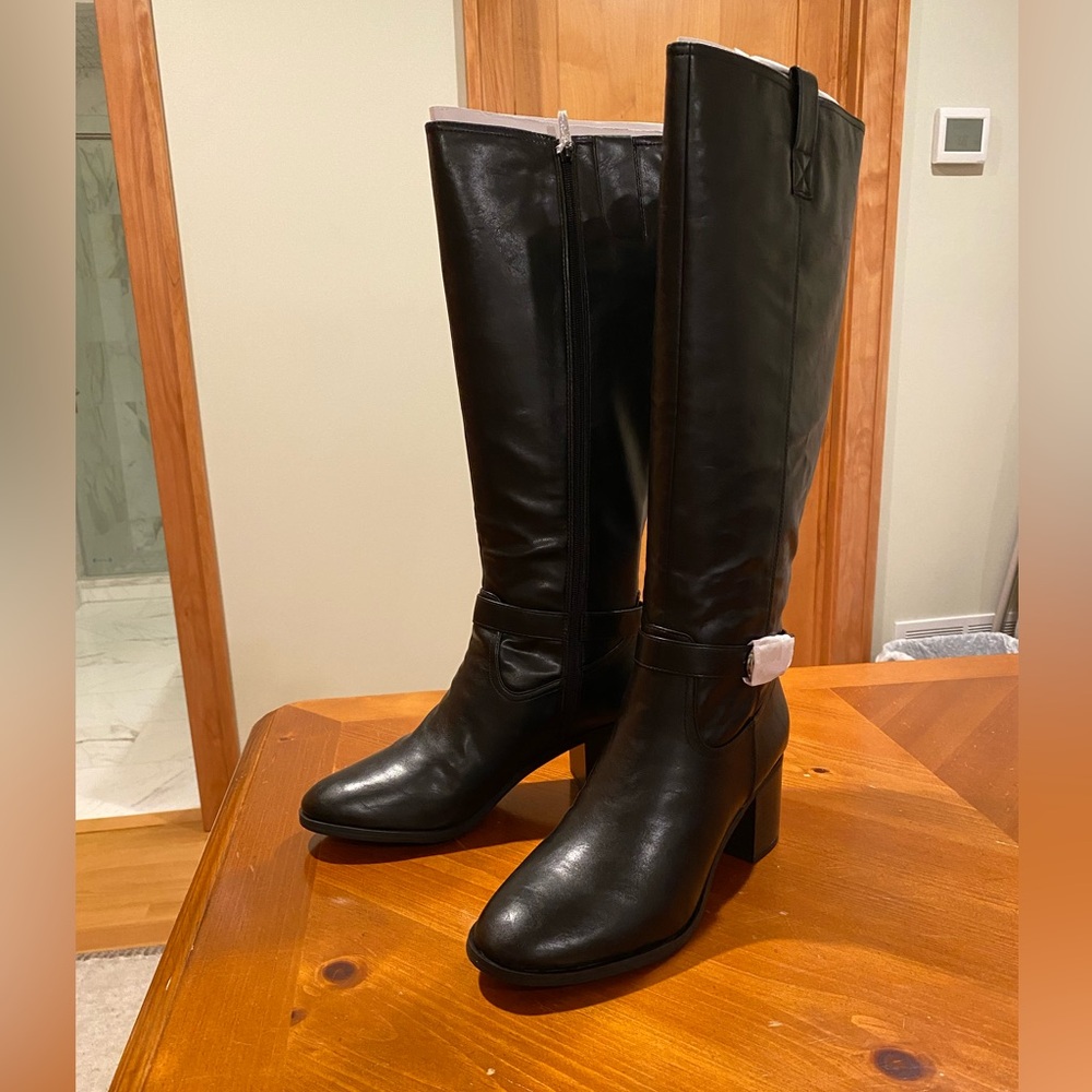 Lifestride knee-high boots, black size 10 black heel